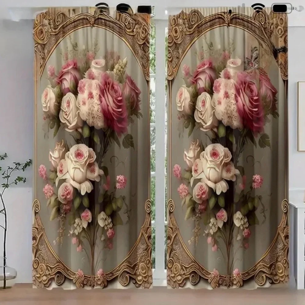 Two Pieces Made of Polyester Material, curtains